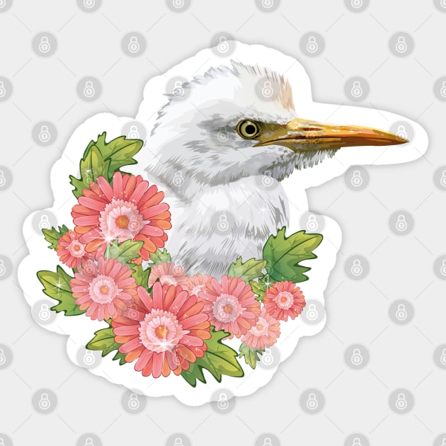 cattle egret Sticker by obscurite